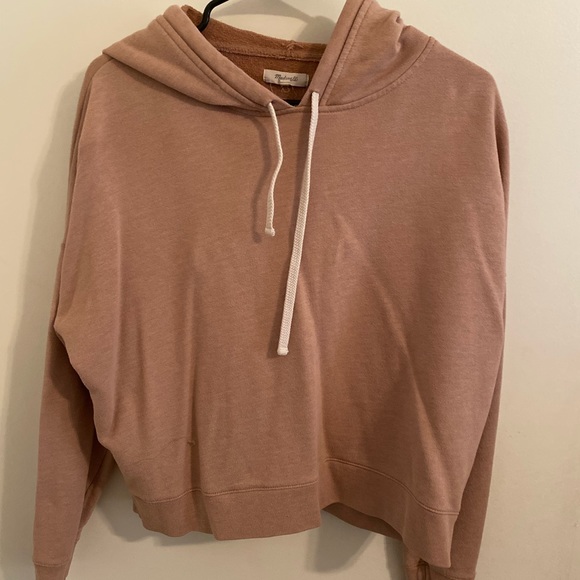 Blush/tan cropped hoodie - Picture 1 of 2